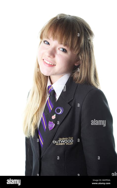 Teenage british schoolgirl in uniform Stock Photos and Images